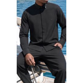 Qaba'il Concealed-Zip Long-Sleeve Shirt