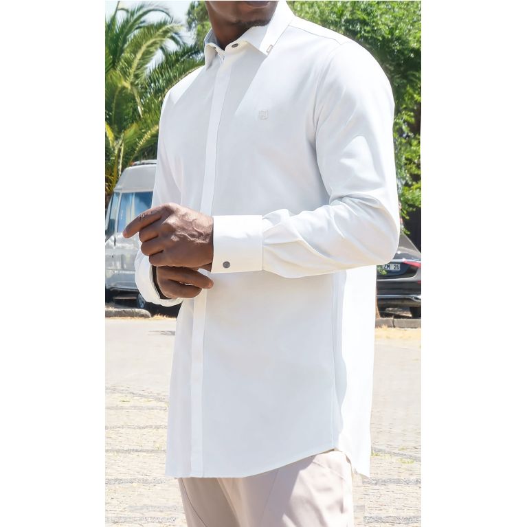 Chemise Zippée Qaba'il Design à Manches Longues