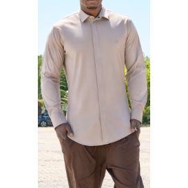 Qaba'il Concealed-Zip Long-Sleeve Shirt