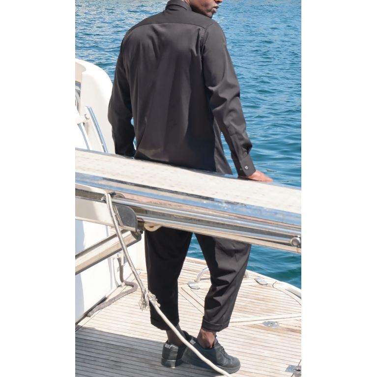 Chemise Zippée Qaba'il Design à Manches Longues