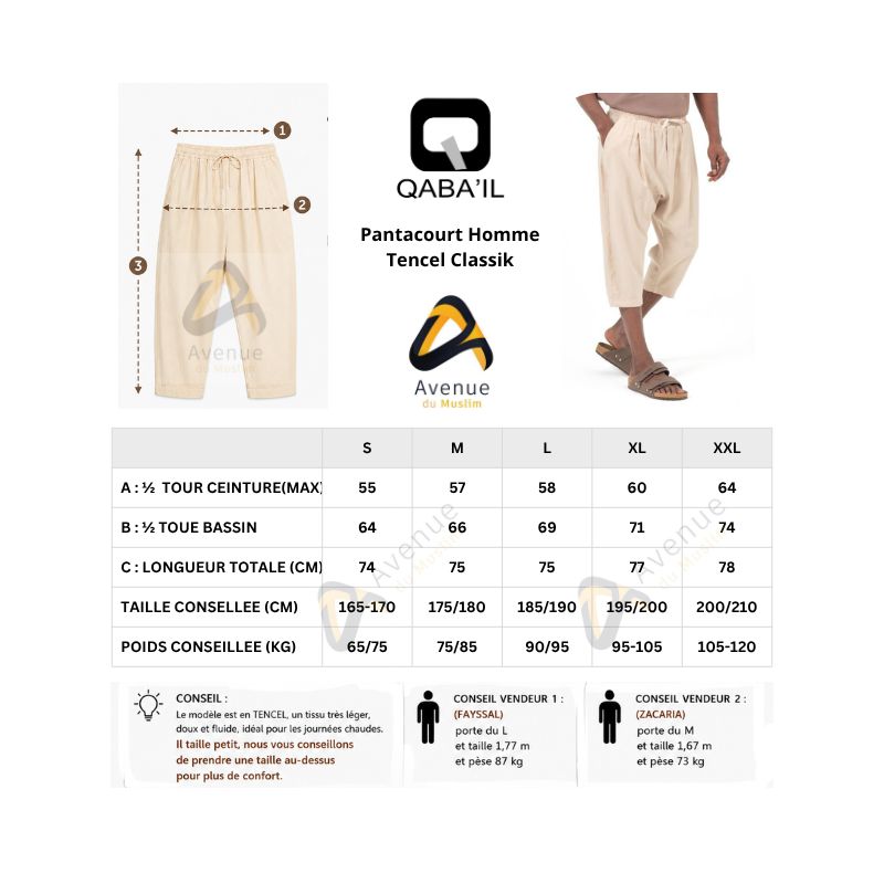 Men’s Tencel Classik Cropped Trousers – Qaba’il