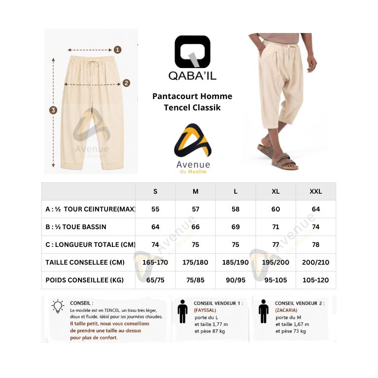 Men’s Tencel Classik Cropped Trousers – Qaba’il