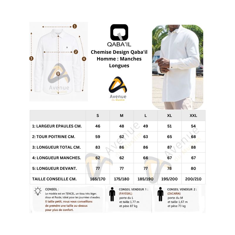 Chemise Zippée Qaba'il Design à Manches Longues