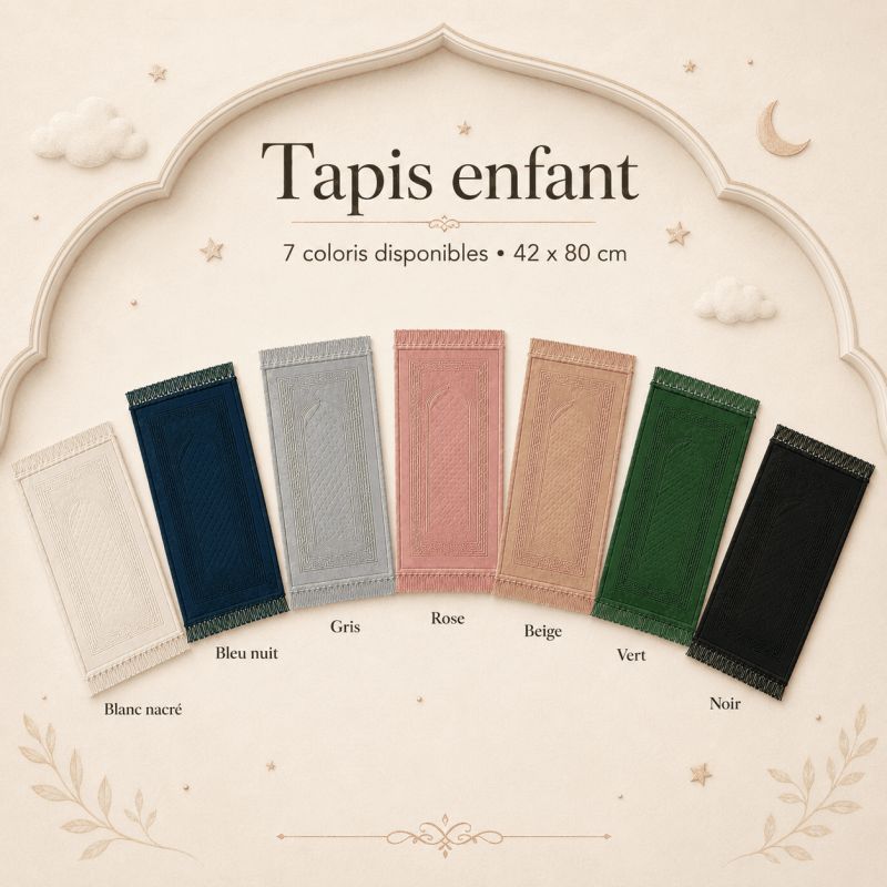 Tapis de Prière Enfant Molletonné Soundouss 42 x 80 cm