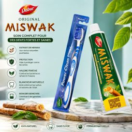 Dentifrice MISWAK 120g + 50g gratuit avec brosse à dents - Laboratoire Dabur