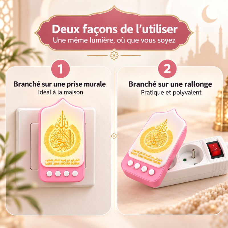 Plug-In Quran Speaker ZK90 Pro with Light – Zikr, Ruqyah & Du'a