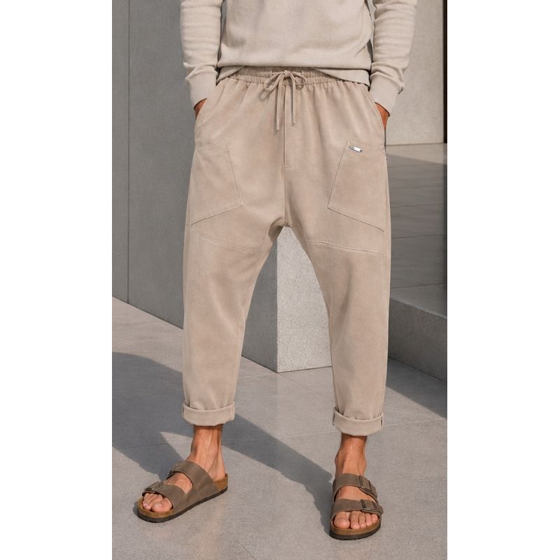 Qaba'il Design Suede-Effect Sarouel Pants – W27