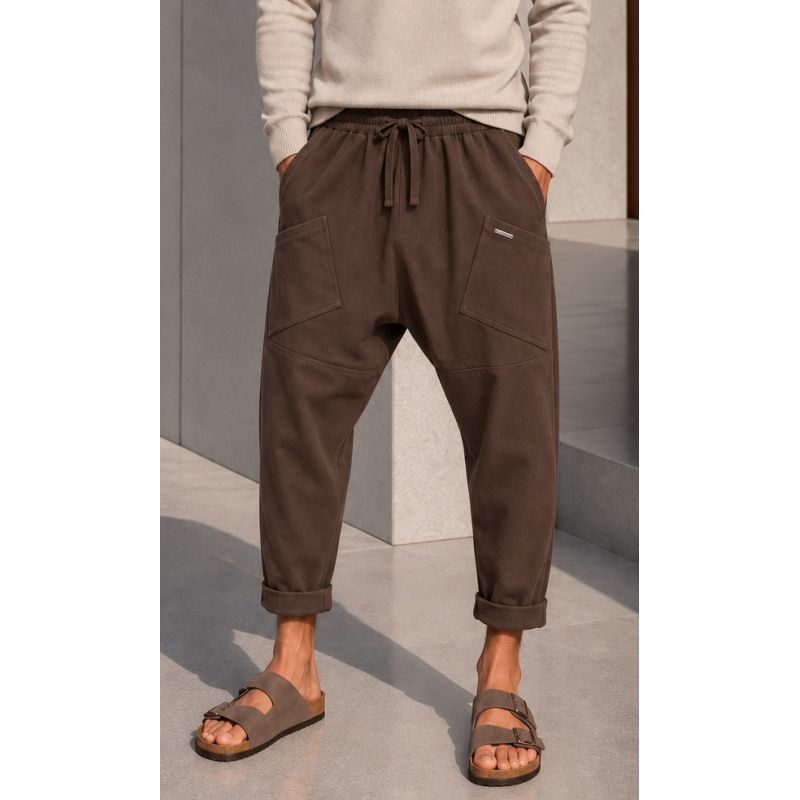 Qaba'il Design Suede-Effect Sarouel Pants – W27