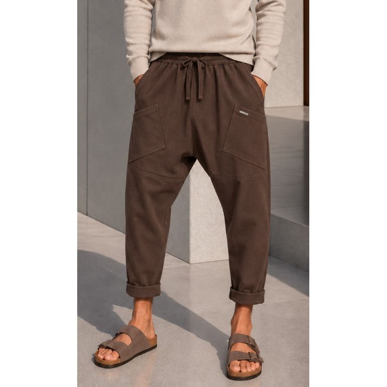 Qaba'il Design Suede-Effect Sarouel Pants – W27