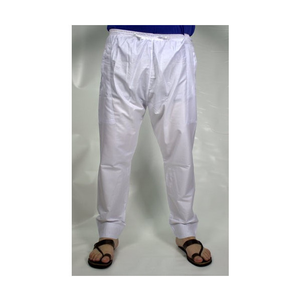 Pantalon Afaq - Sirwal Blanc - Tissu Coton - Coupe Droite - 2634