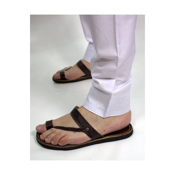 Pantalon Afaq - Sirwal Blanc - Tissu Coton - Coupe Droite - 2634