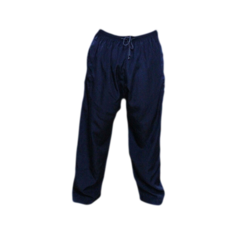Qamis Bleu Foncé - Col et Bouton au Manche avec Pantalon Coupe Droite - Afaq - 3739