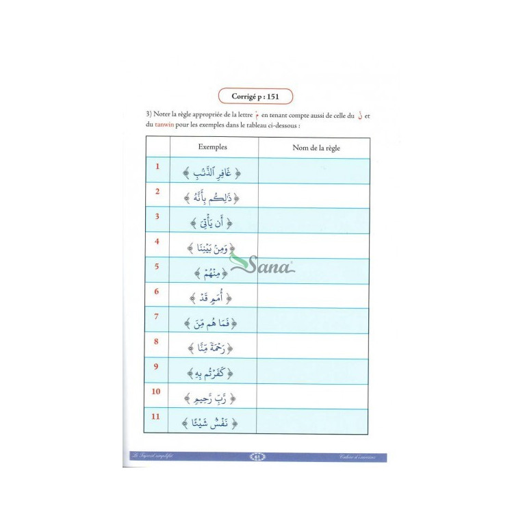 Le Tajwid Simplifié - Cahier d'Exercices - Niveau 1 & 2 - Edition Sana - Première Édition 2015