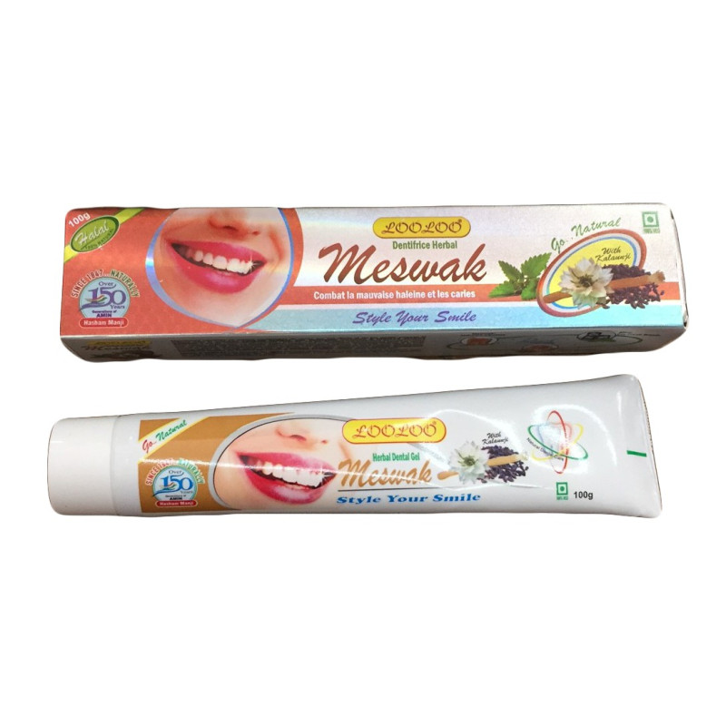 Dentifrice Herbal Looloo 100G Meswak avec Nigelle (Habbat Saouda)