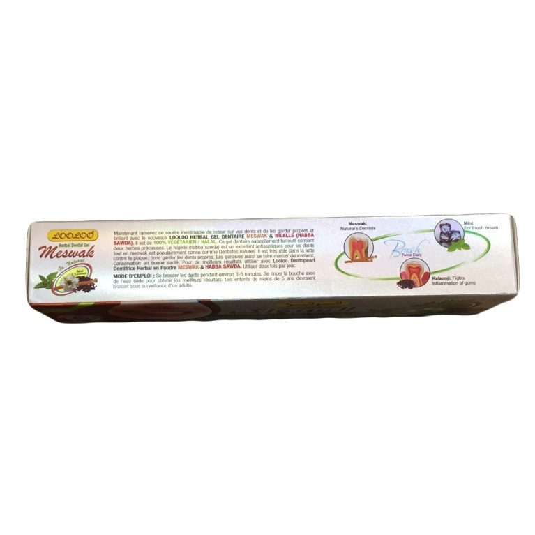 Dentifrice Herbal Looloo 100G Meswak avec Nigelle (Habbat Saouda)