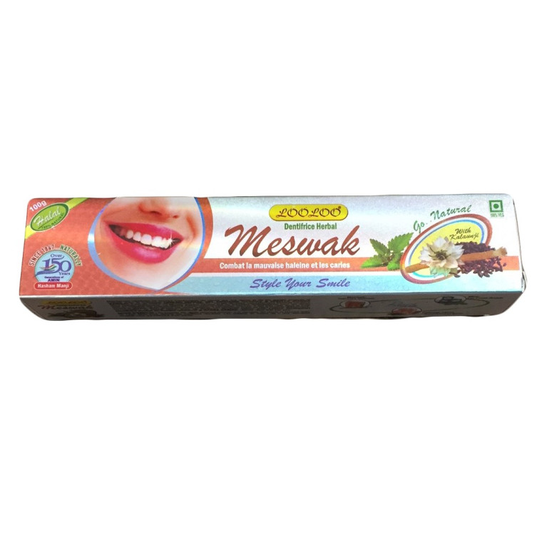 Dentifrice Herbal Looloo 100G Meswak avec Nigelle (Habbat Saouda)