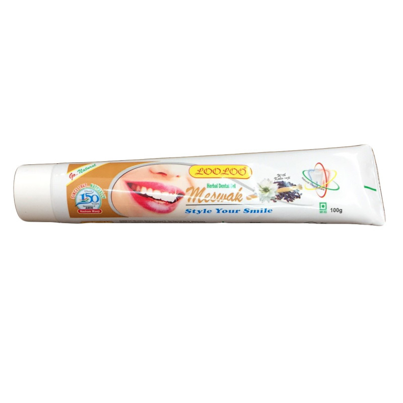 Dentifrice Herbal Looloo 100G Meswak avec Nigelle (Habbat Saouda)