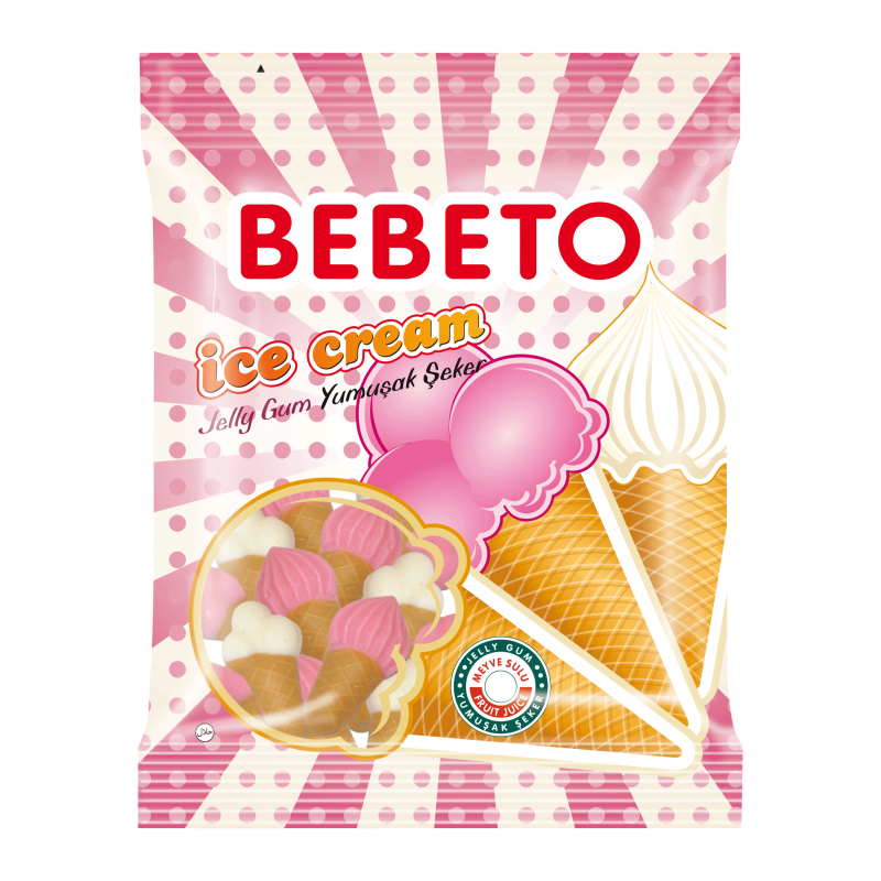 Bonbons Ice Cream Bebeto Halal Sachet 80gr