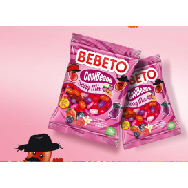 Bonbons Cool Beans - Berry Mix - Fabriqué avec du Vrai Jus de Fruit - Bebeto - Halal - Sachet 60gr
