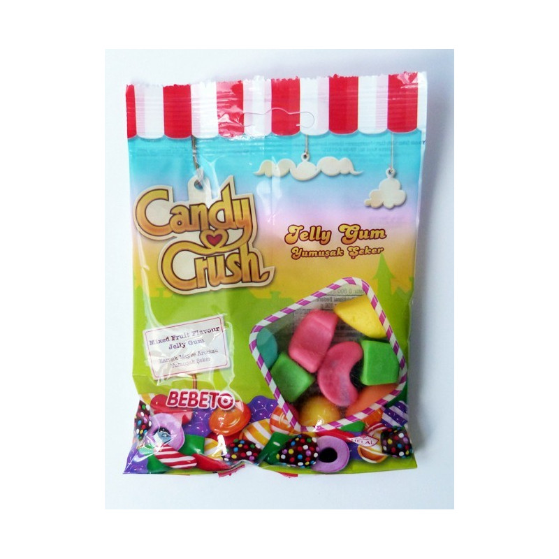 Bonbons Candy Crush - Saveur de Fruit Mélangé - Bebeto - Halal - Sachet 80gr