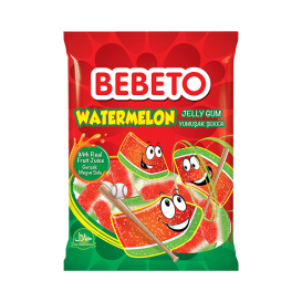 Bonbons Watermelon - Goût Pastèque - Fabriqué avec du Vrai Jus de Fruit - Bebeto - Halal - Sachet 80gr
