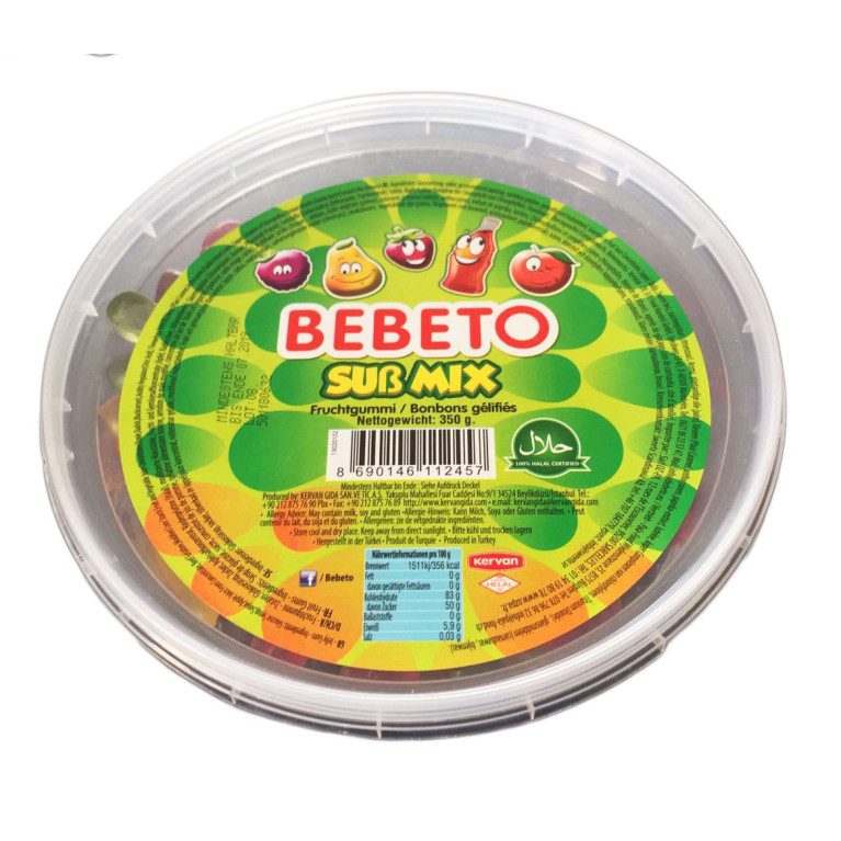 Bonbons Sub Mix - Assortiments de Bonbons Gélifiés - Bebeto - Halal - Boite de 350gr