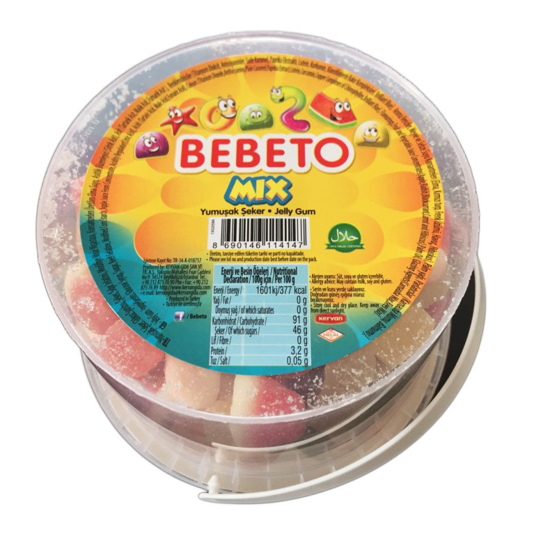 Bonbons Mix Acidulés - Bebeto - Halal - Boite de 300gr