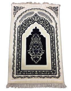 Tapis de Prière Bleu - Molletonné - Très Épais 3 cm Épaisseur - Tapis Matelas