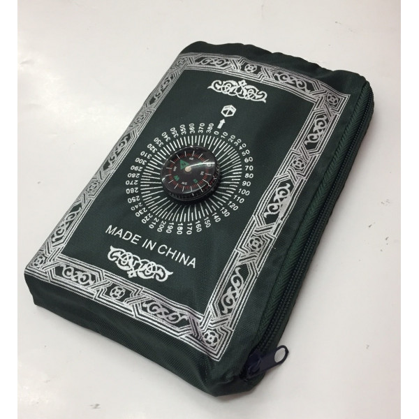 Tapis de Prière Voyage Format de Poche avec Boussole Zipper