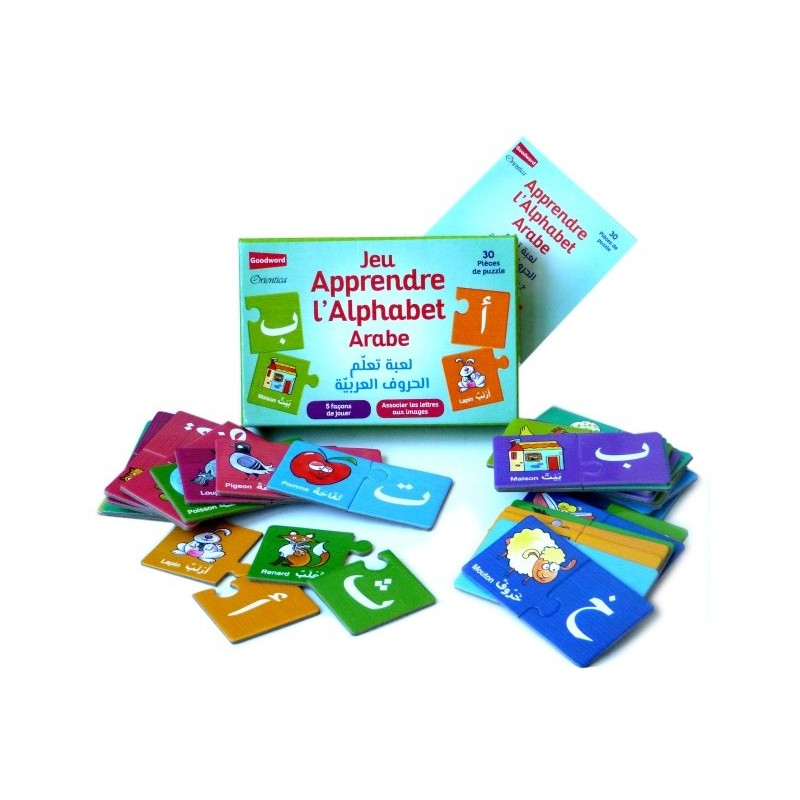 Jeu Apprendre l'Alphabet Arabe - 5 Façons de Jouer - Associer Lettres Arabes Aux Images - GoodWord - A partir de 3 ans