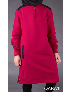 Tunique Longue Jogging - Framboise - Qaba'il - 6257